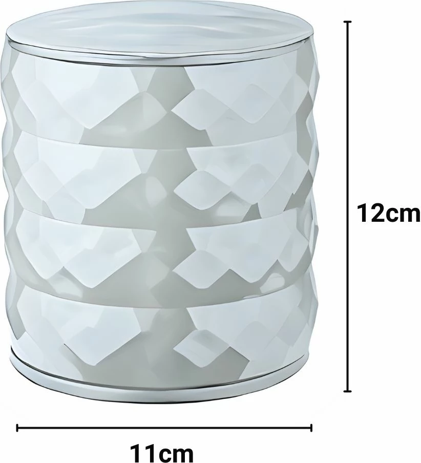 Škatla za nakit Aberto Design, DMNTKORG-2, bela