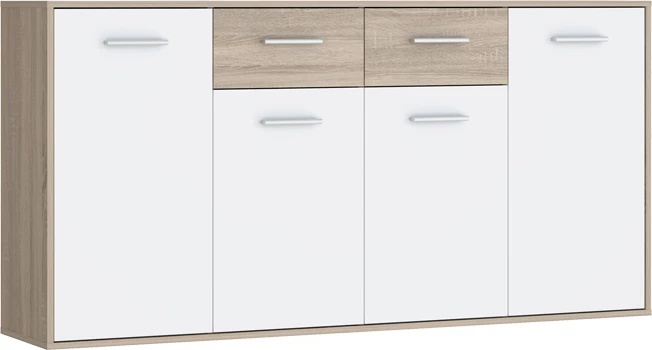 Bufet iz melamina, bel in sonoma, 162,3 x 34,2 x 81,7 cm