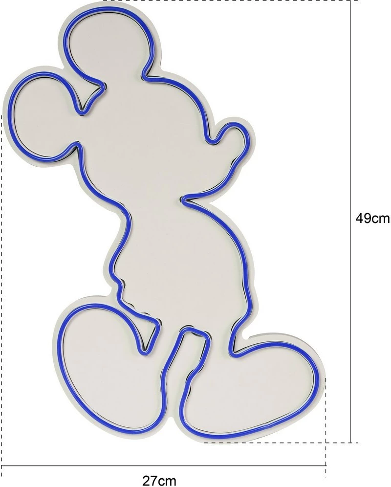 Dekorativna LED luč v obliki Mickey Mouse, plastika, bela