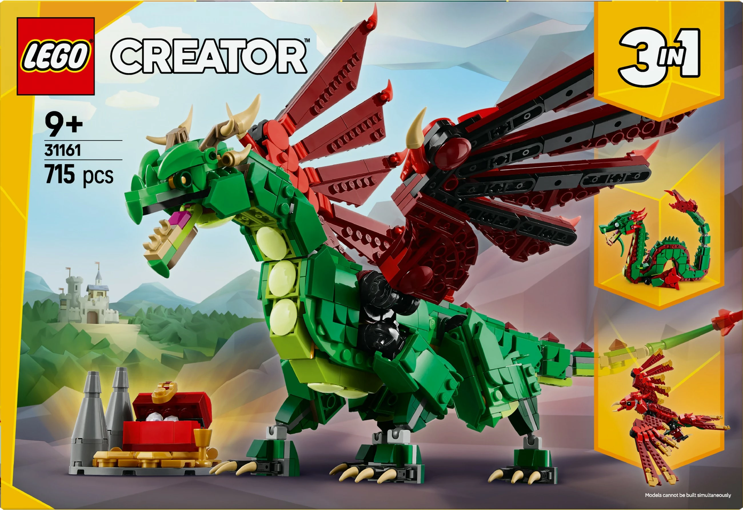 Zgradbeni set Zeleni zmaj LEGO Creator 31161, večbarven