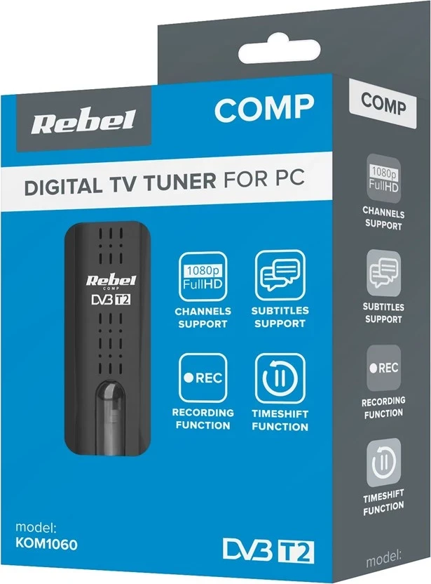 Tuner za DVB-T2, DVB-C, DVB-T H.265 USB Rebel Comp