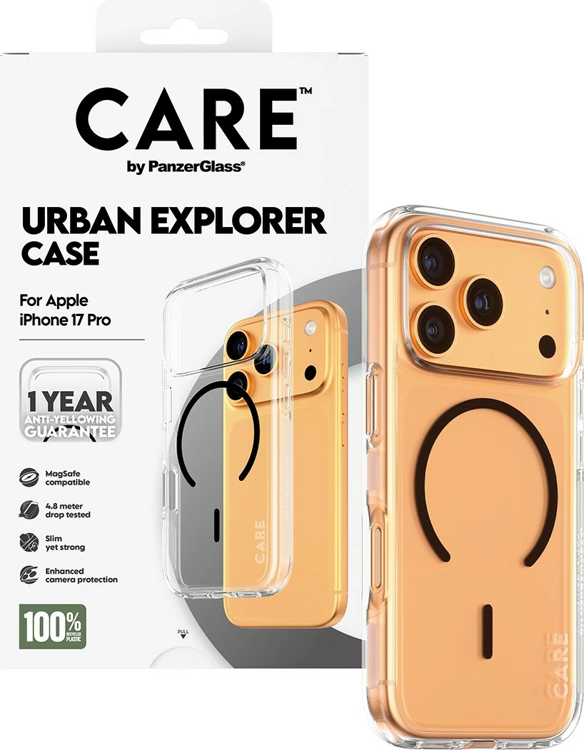 Prozoren ovitek za telefon PanzerGlass CARE Flagship Urban Explorer MagSafe za iPhone 17 Pro