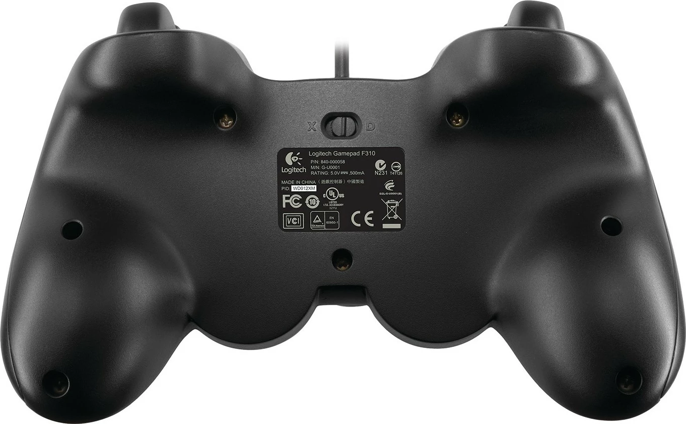 Krmilnik za igre Logitech G F310, PC, z žico, USB 2.0, črno/moder