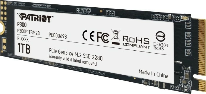 SSD 1TB, M.2 2280, PCIe Gen 3 x4 Patriot P300