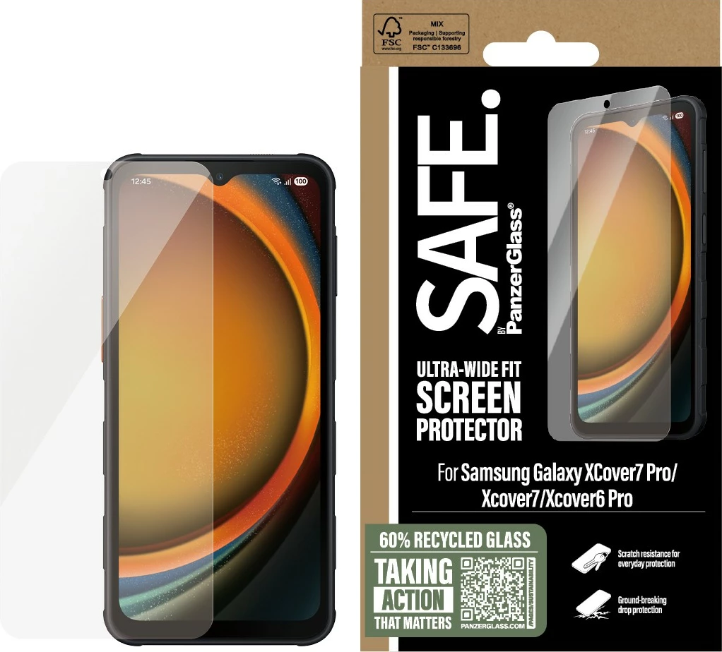 Zaščitno steklo PanzerGlass SAFE za Galaxy Xcover7 Pro/Xcover7/Xcover6 Pro