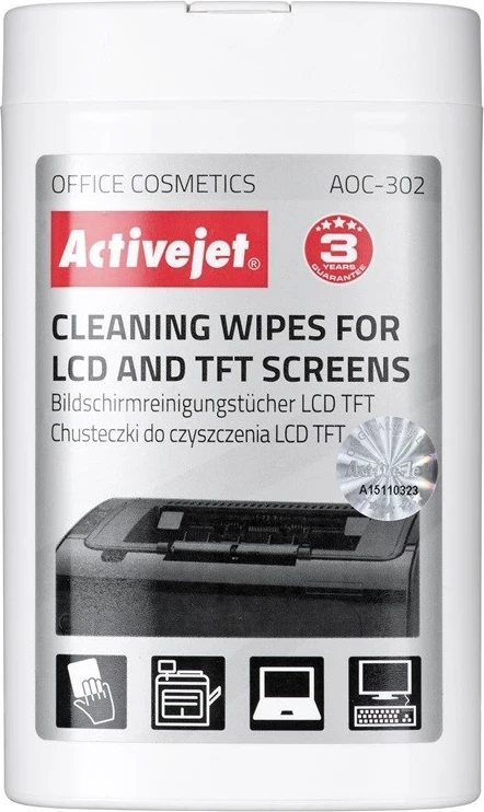 Krpe za čiščenje LCD Activejet AOC-302, 100 kosov