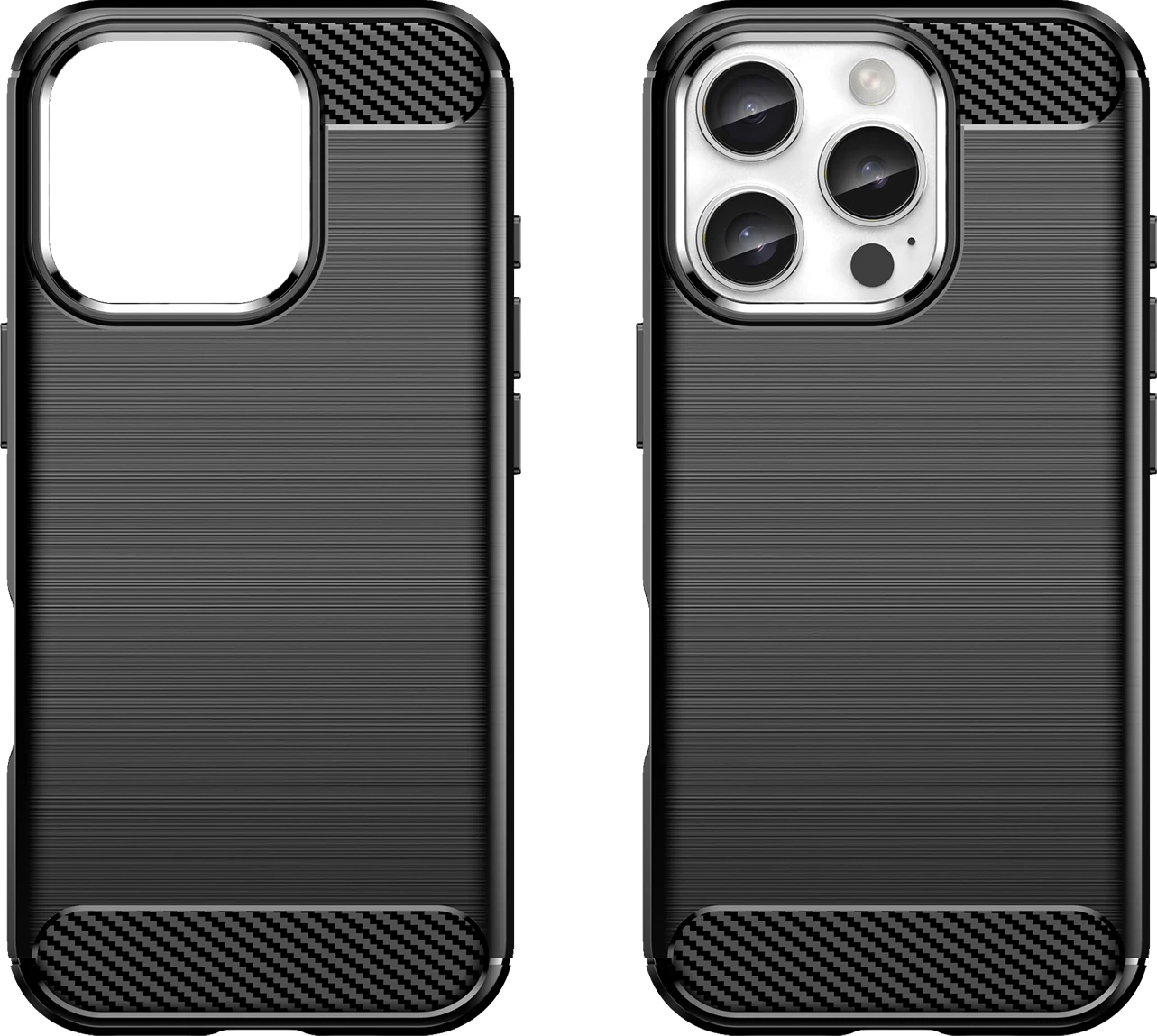 Ovitek Carbon Case za iPhone 16 Pro Max, Hurtel, TPU, črn