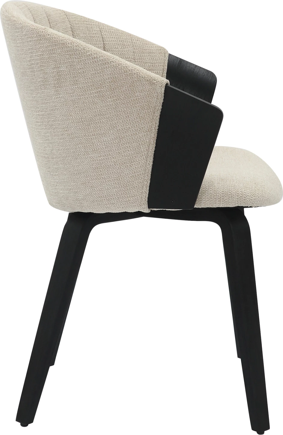 Jedilni stol JESPER FH9977.02 s vezanim okvirjem v črno-ecru tkanini 61x54x74Hcm