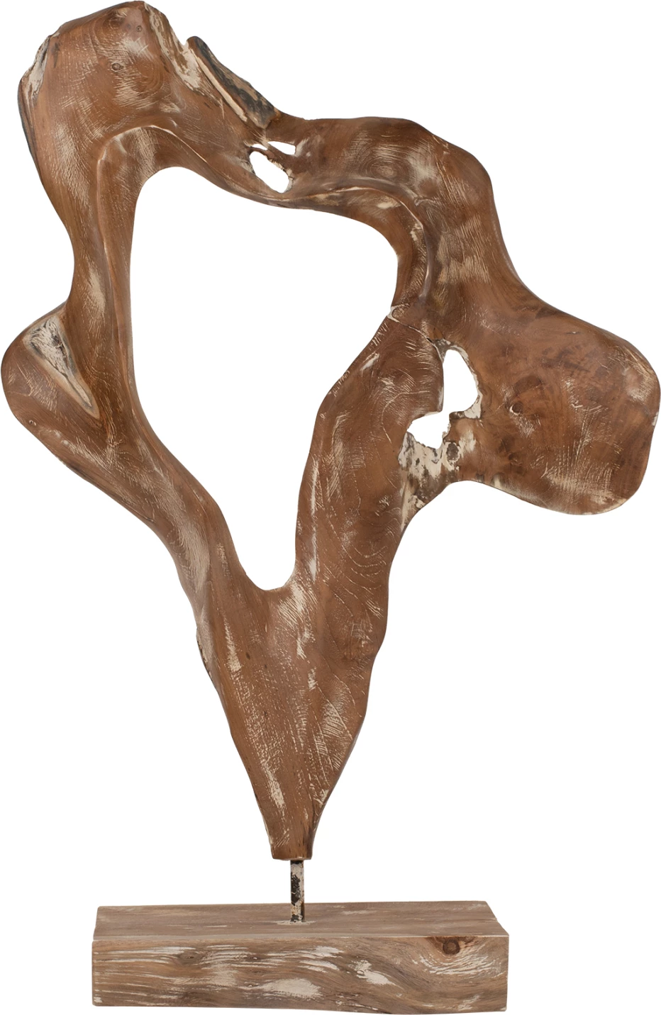 Namizna dekoracija iz masivnega tikovega lesa bele barve 26Χ16Χ70H