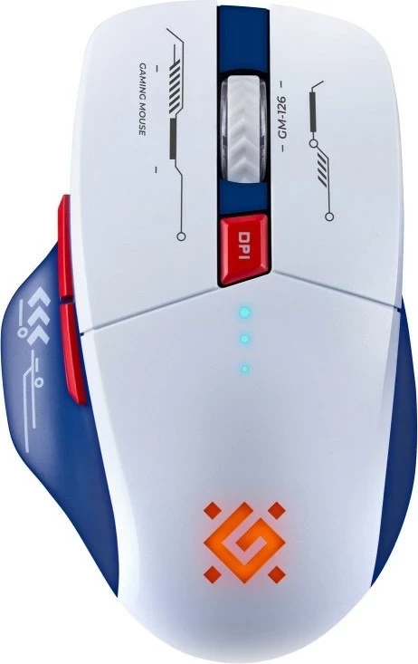 Optični brezžični miš Defender GM-126 TISA, 1600 DPI, 6 gumbov, bela