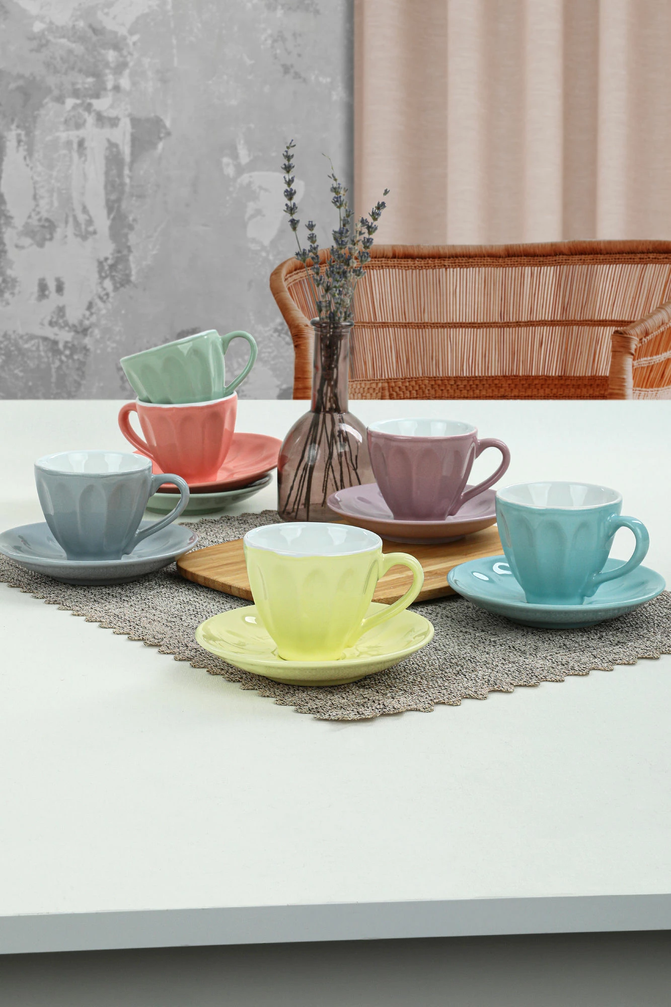 Set skodelic za čaj, 12 kosov, Hermia Concept, TC043212F3X1A000000MATT300