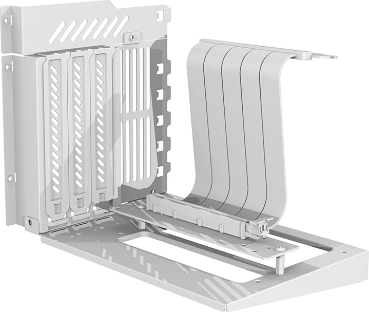 Računalniško ohišje z 4 ventilatorji ARGB in nosilcem za GPU, Darkflash DY470, belo