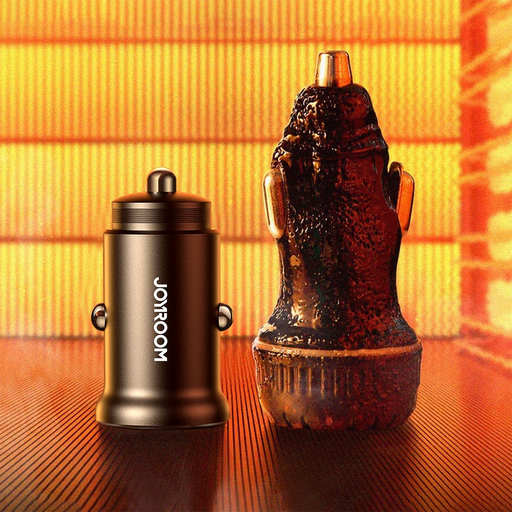 Avto polnilec, Joyroom JR-CCN06, 2x USB-C, 30W, kovina, črn