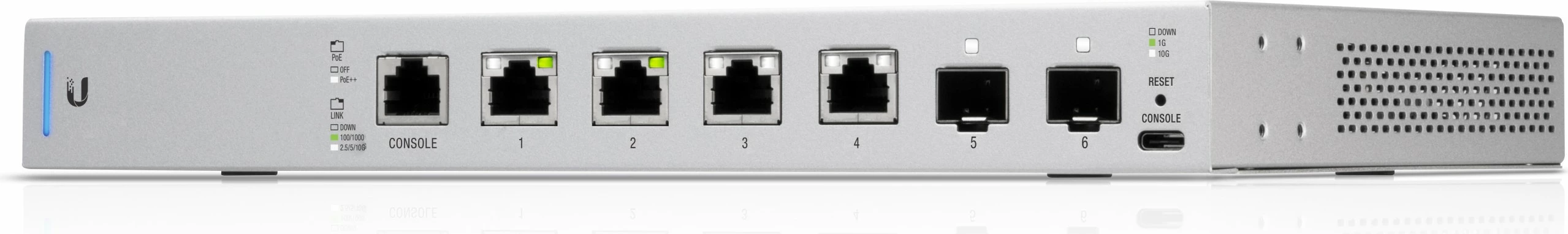Stikalnik z visoko zmogljivostjo Ubiquiti UniFi US-XG-6POE, 10G Ethernet, PoE, 1U, sivi
