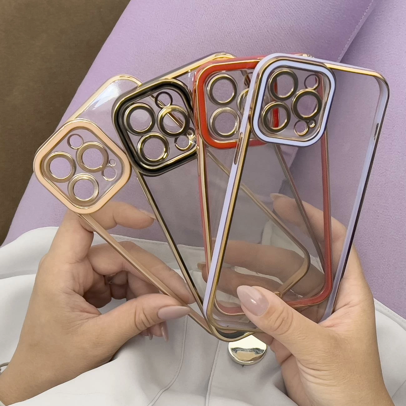 Modna zaščitna prevleka z zlatim okvirjem za Xiaomi Redmi Note 11 Pro, Hurtel
