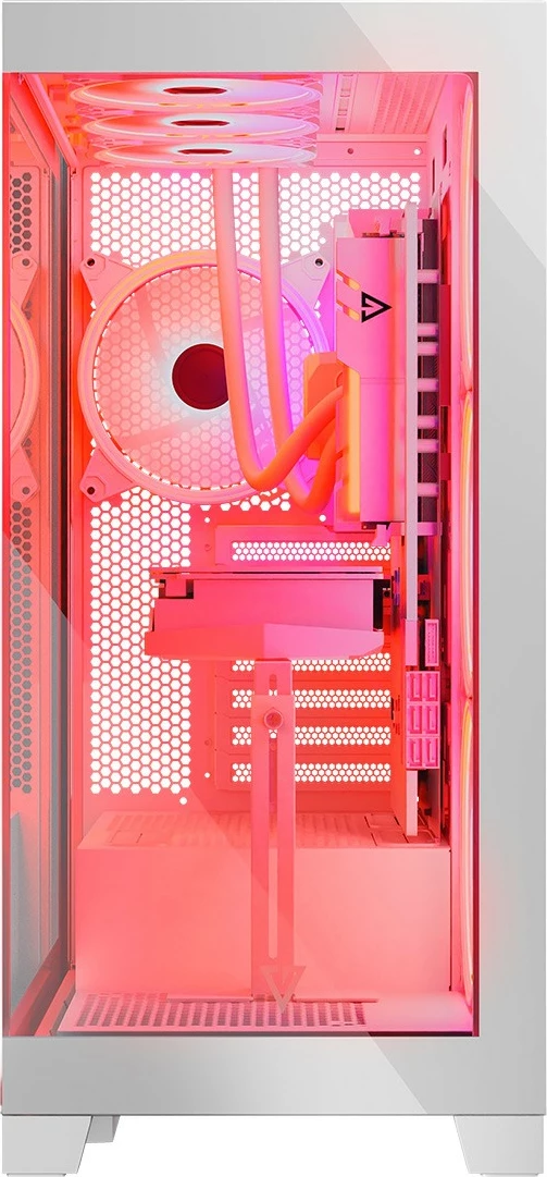 Ohišje MODECOM Volcano Space ARGB, Midi Tower, kaljeno steklo, belo