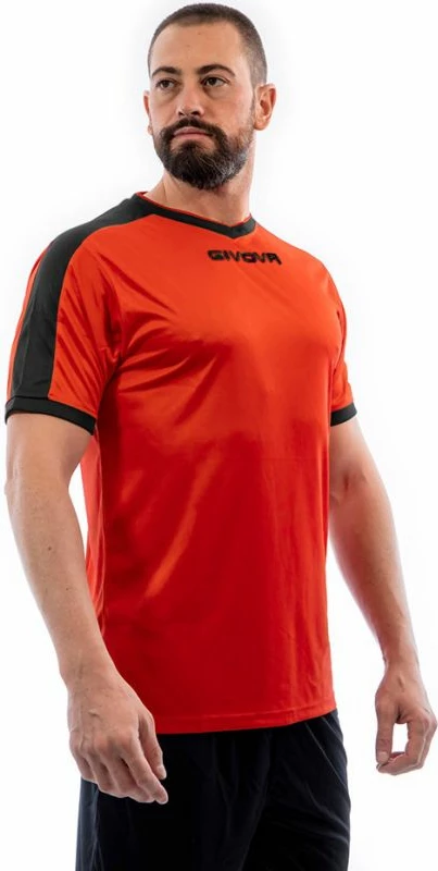 Športna majica Givova Revolution za moške, črno-oranžna