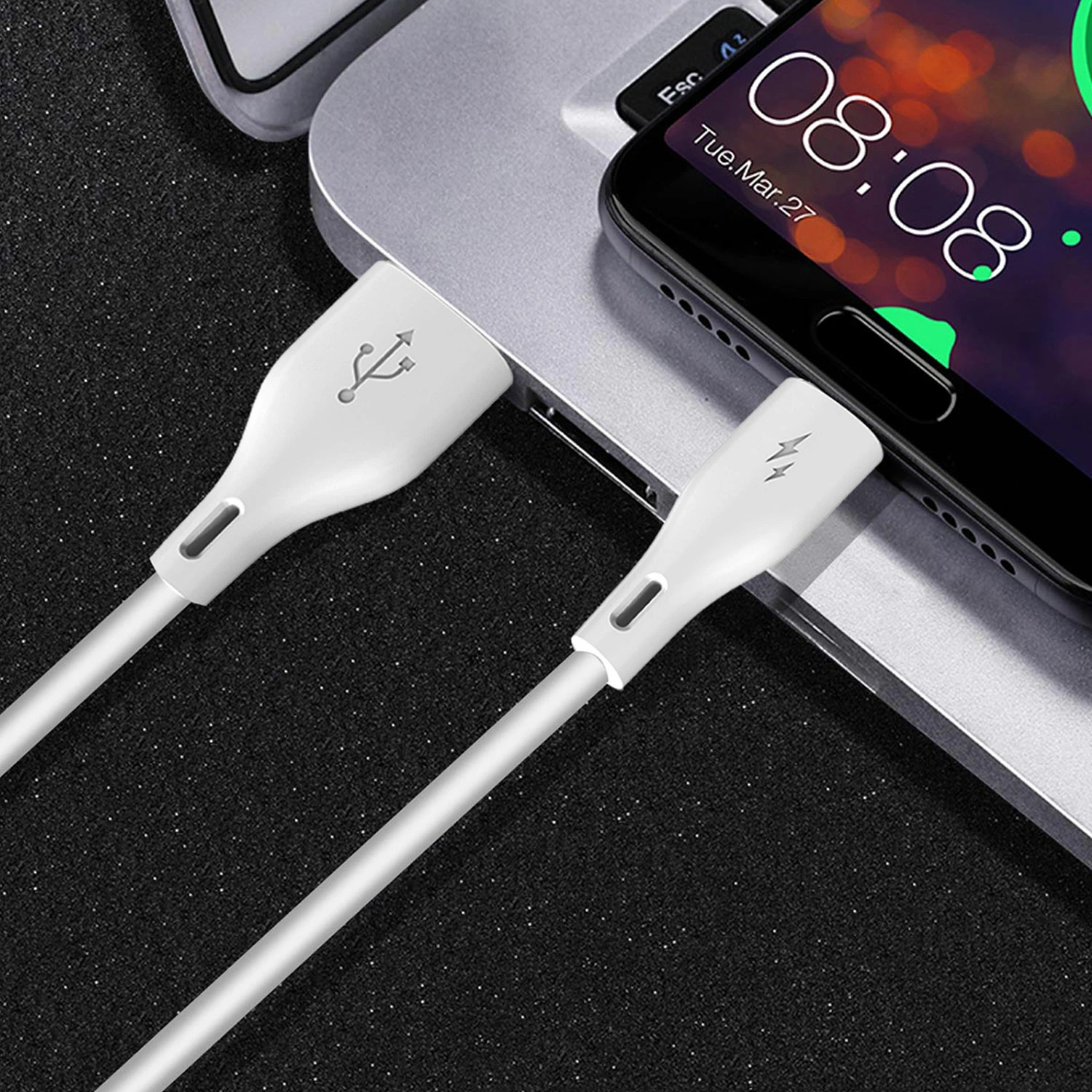 Kabel za hitro polnjenje in prenos podatkov 1 m, Dudao L2L, USB v Lightning, 3A, bel