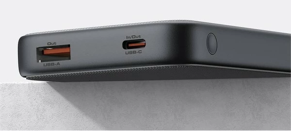 Prenosna polnilna baterija AUKEY PB-Y46 Spark Go, 10000 mAh, 15W, 2xUSB, LED, siva