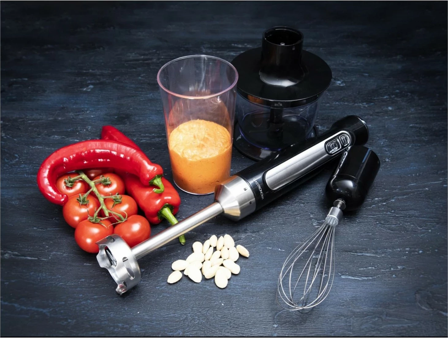 Ročni mešalnik Gastronoma 18210002, 2200 mAh, 500 ml, črn