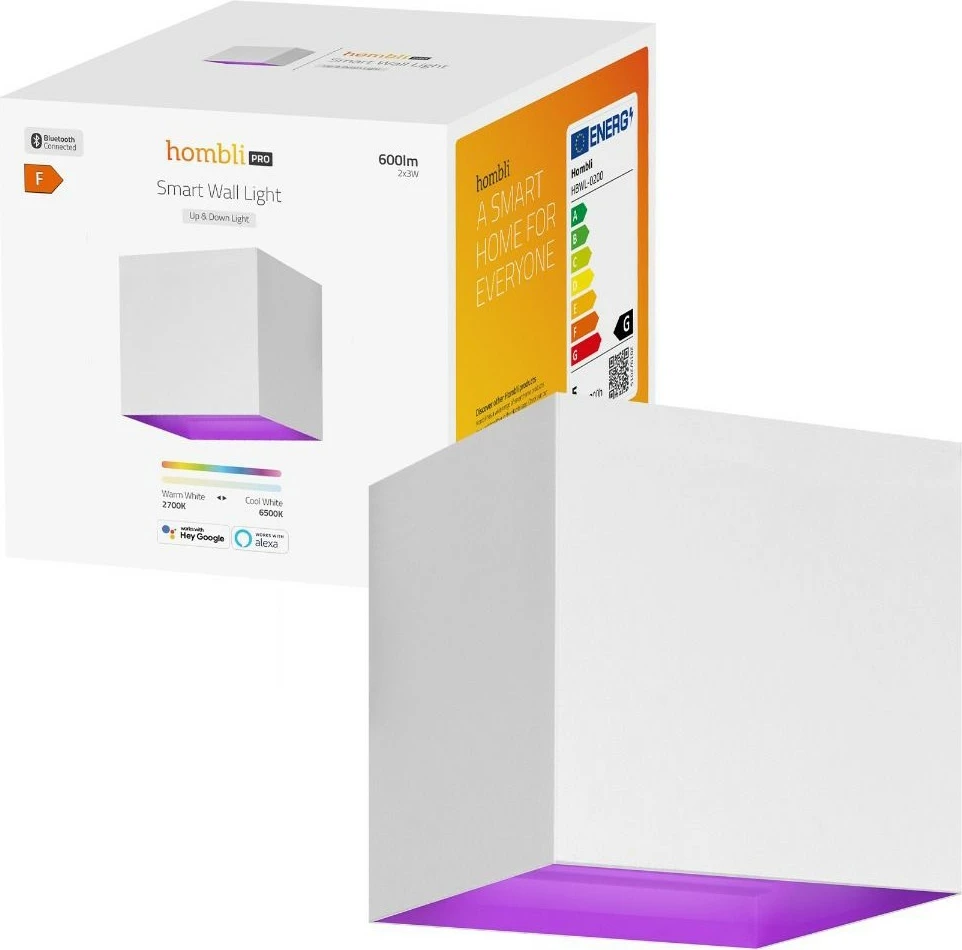 Stenska svetilka Hombli HBWL-0209, 2 LED, 6500 K, bela