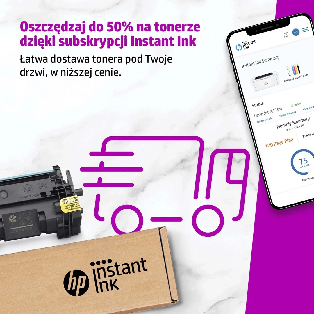 Laserski tiskalnik za majhno pisarno HP LaserJet M110w, bel