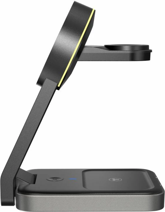 3-v-1 indukcijski polnilec za telefon, Apple Watch in AirPods Tech-Protect QI15W-A28, z MagSafe, črn