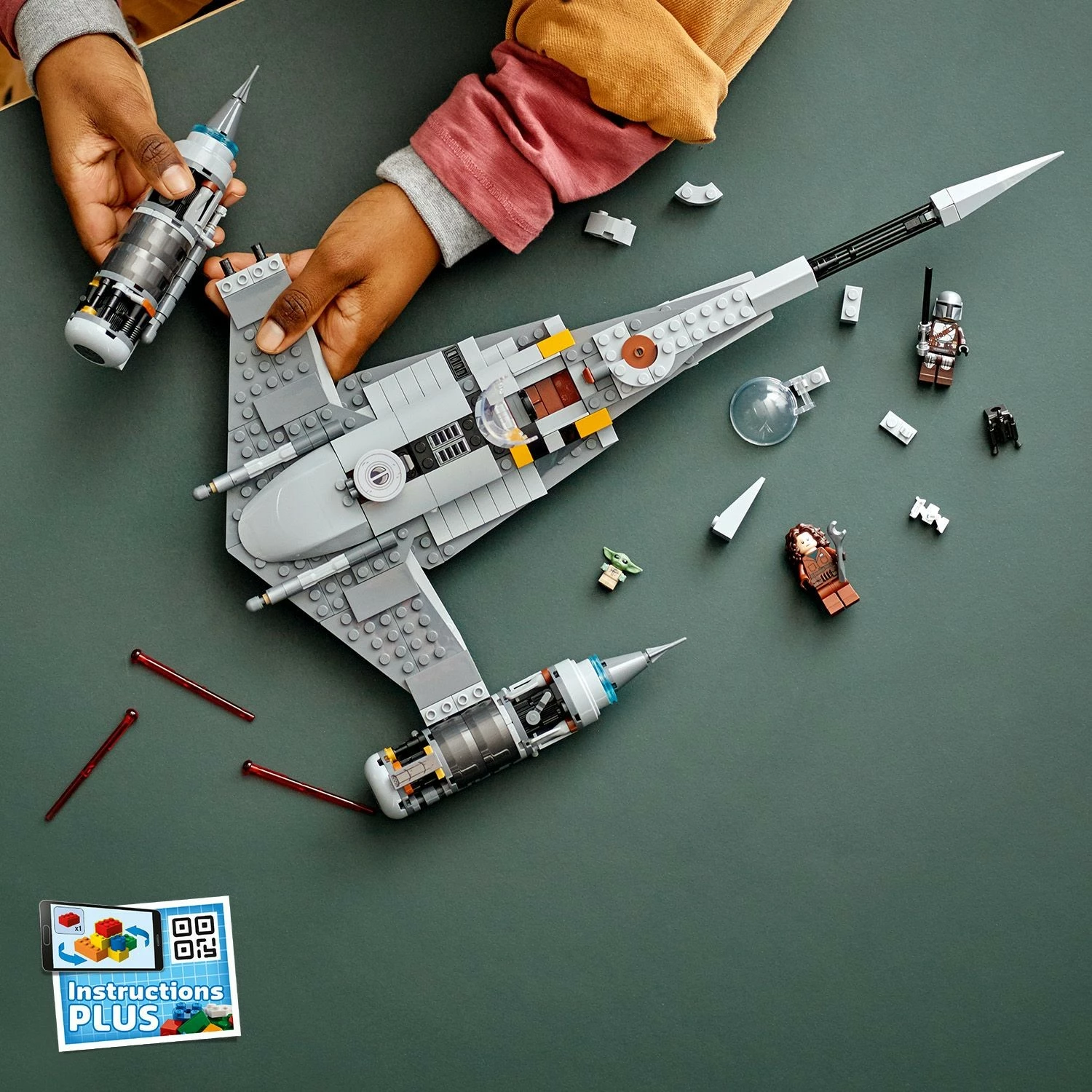 Set gradnje Star Wars N-1 Starfighter iz serije The Mandalorian, 412 kosov, plastika, večbarven