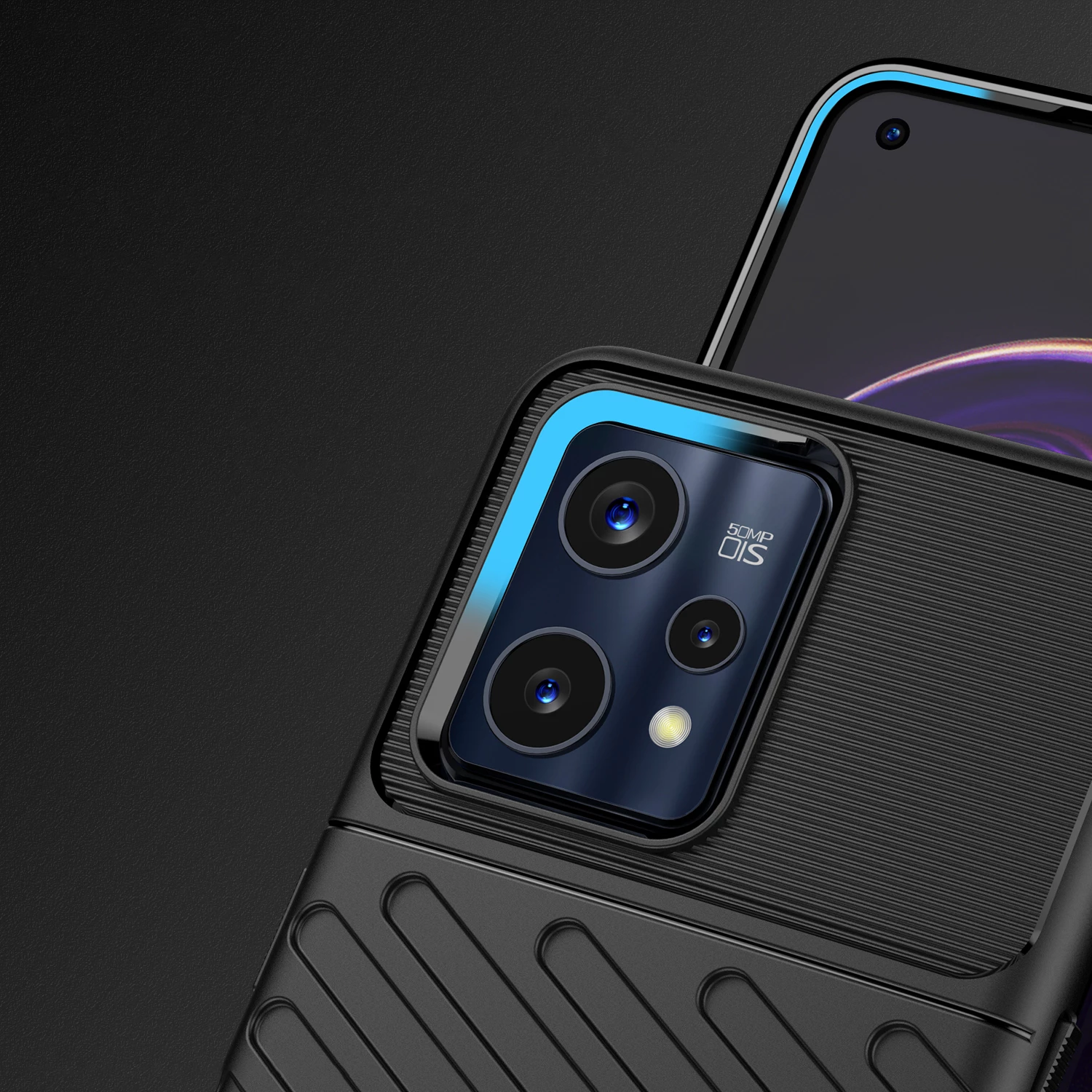 Zaščitni ovitek Hurtel Thunder Case za Realme 9 Pro+, črn