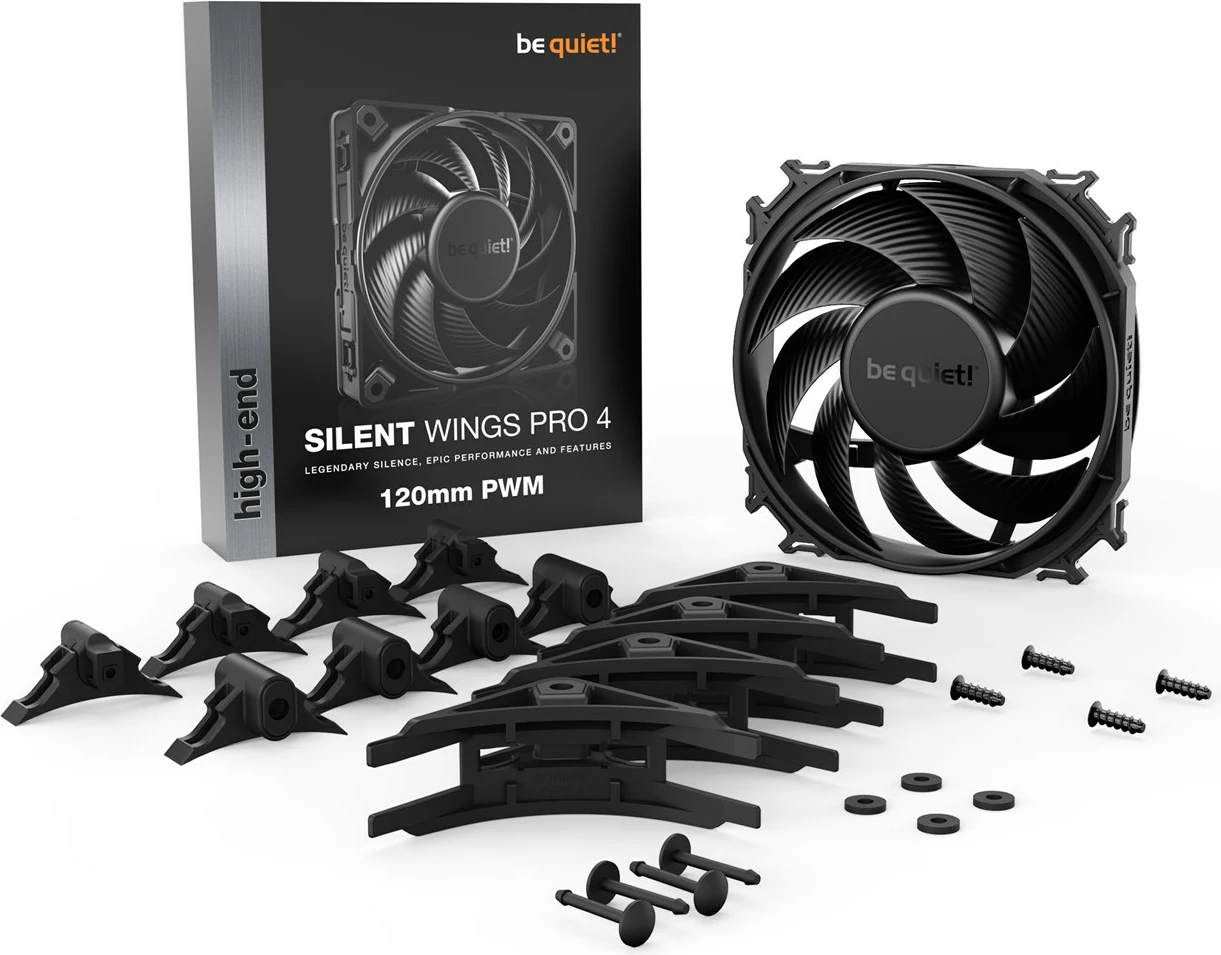 Ventilator za računalniško ohišje BE QUIET! Silent Wings Pro 4 BL098, 120 mm, črn