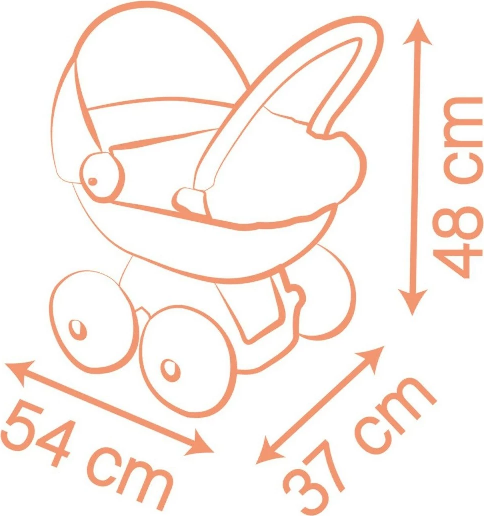 Igračni voziček za punčke Smoby Baby Nurse, reciklirana plastika, rjav/roza/bel