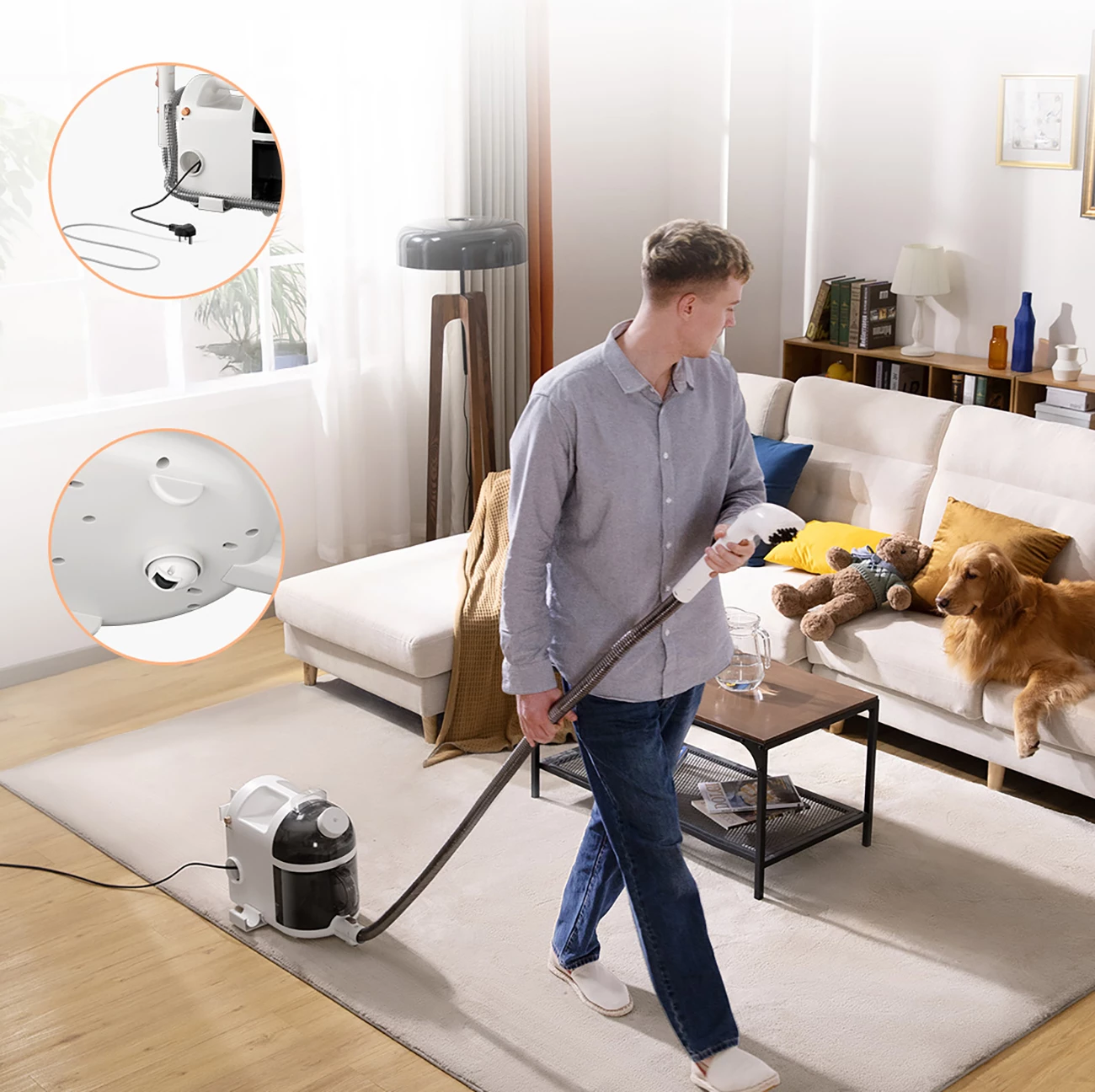 Parni in vodni sesalnik, 12000Pa, 1900W, bel, komplet dodatkov UWANT B200