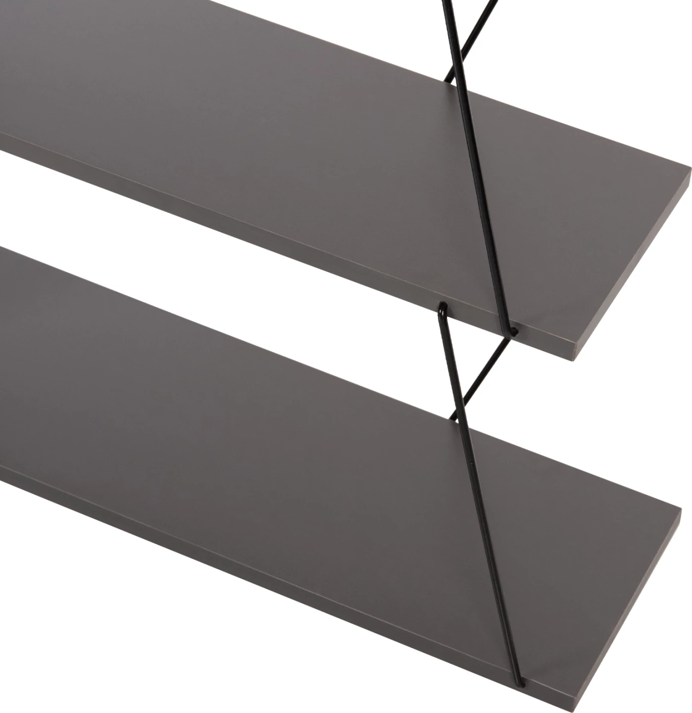 Mini knjižna omara TARS FH2241.20 siva melamin-črne kovinske palice 65x22-24x146Hcm