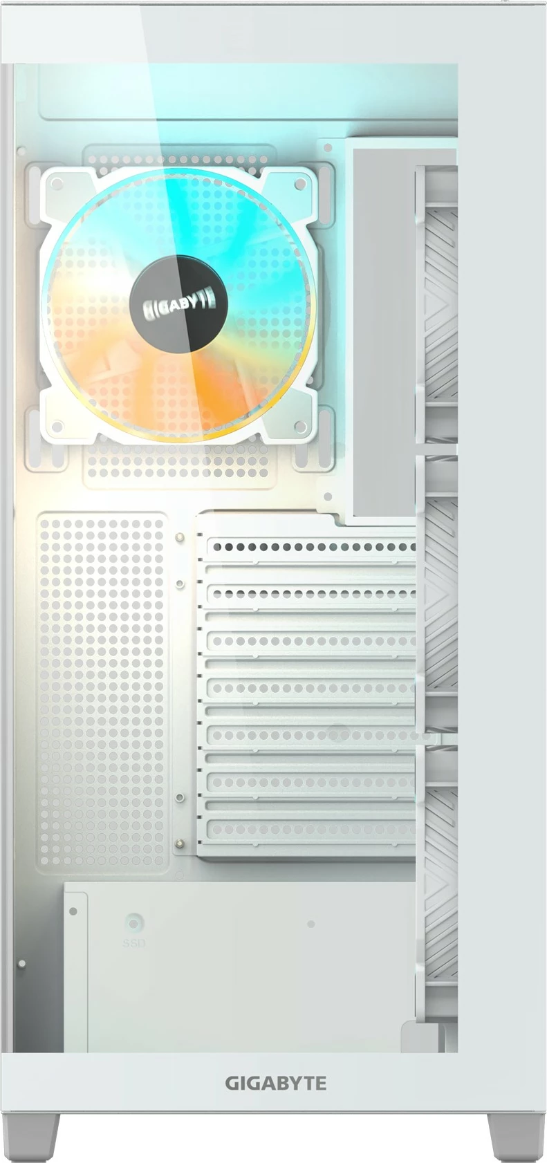 Midi Tower kaša s panoramskim steklom Gigabyte C500 Panoramic Stealth, PC, ATX, Mini-ATX, Mini-ITX, bela