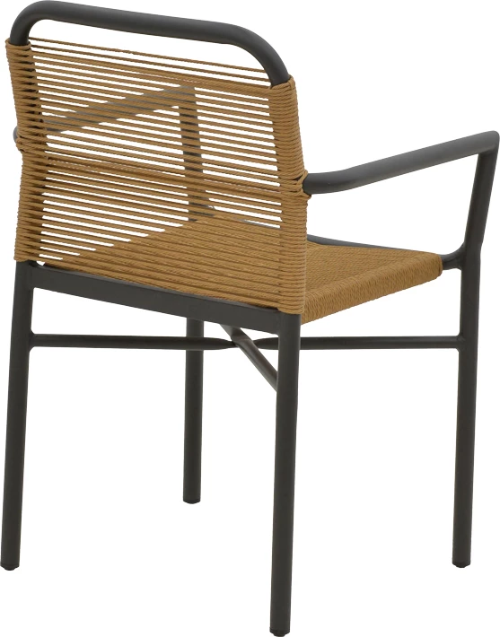 Zložljiv aluminijast stol Clutch, antracit ogrodje, naravni ratan, 55x56x80 cm