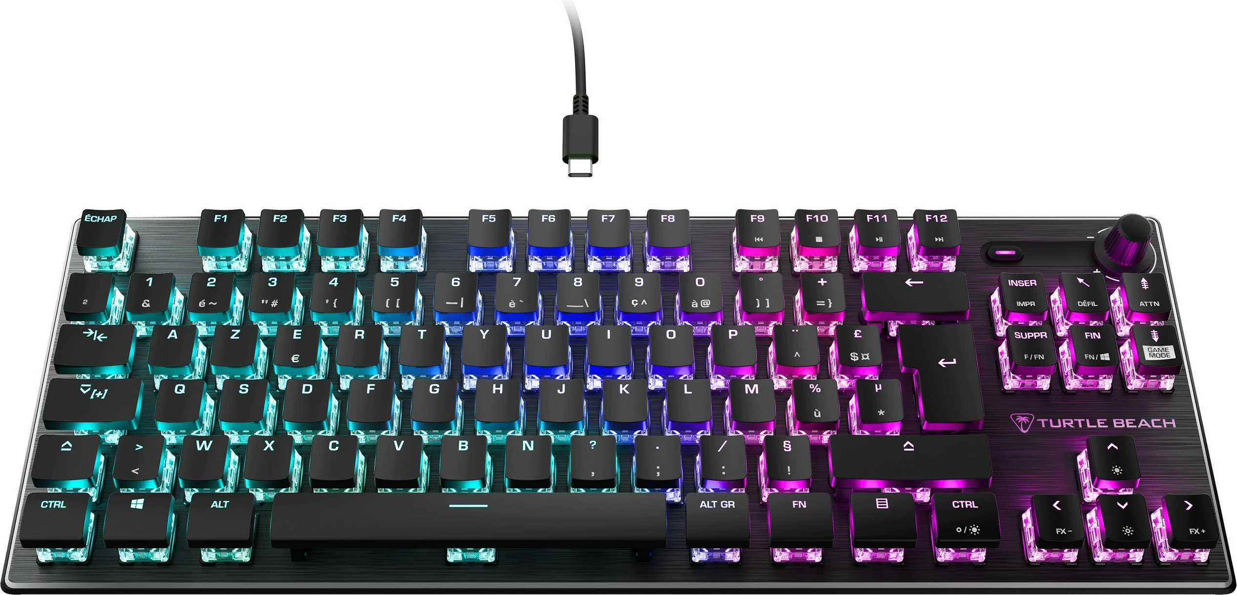 Mekančna tipkovnica Vulcan TKL, RGB, QWERTZ, črna - Turtle Beach
