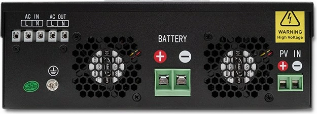 Hibridni solarni inverter Qoltec 53876, 2,4 kW, MPPT 80A, sinus, črno/bel