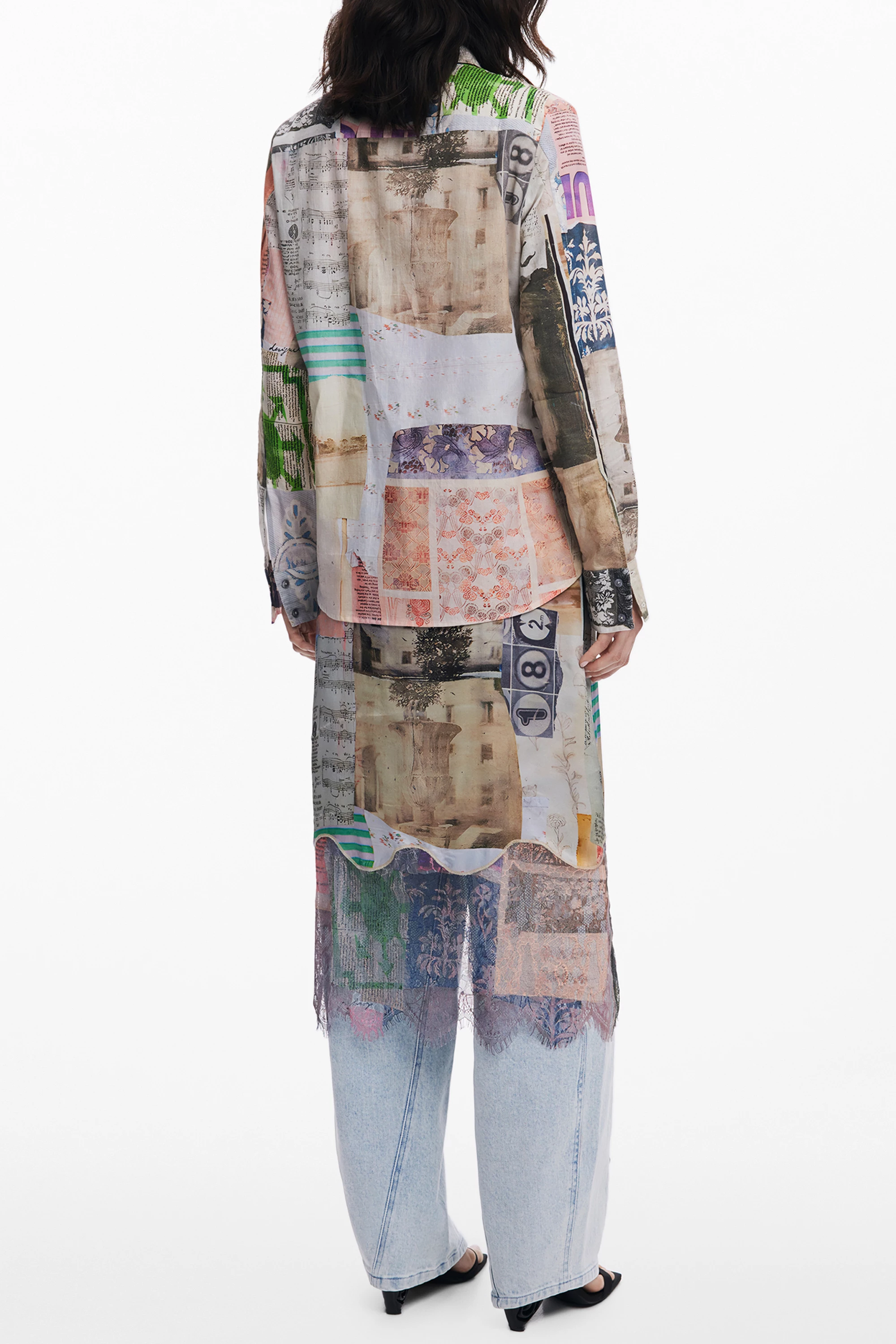 Kavbojka za ženske Desigual, z dolgimi rokavi, bež