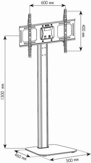 Stojalo za TV, nastavljivo, črno/srebrno — Techly 028863, za LCD/LED 32–70 palcev