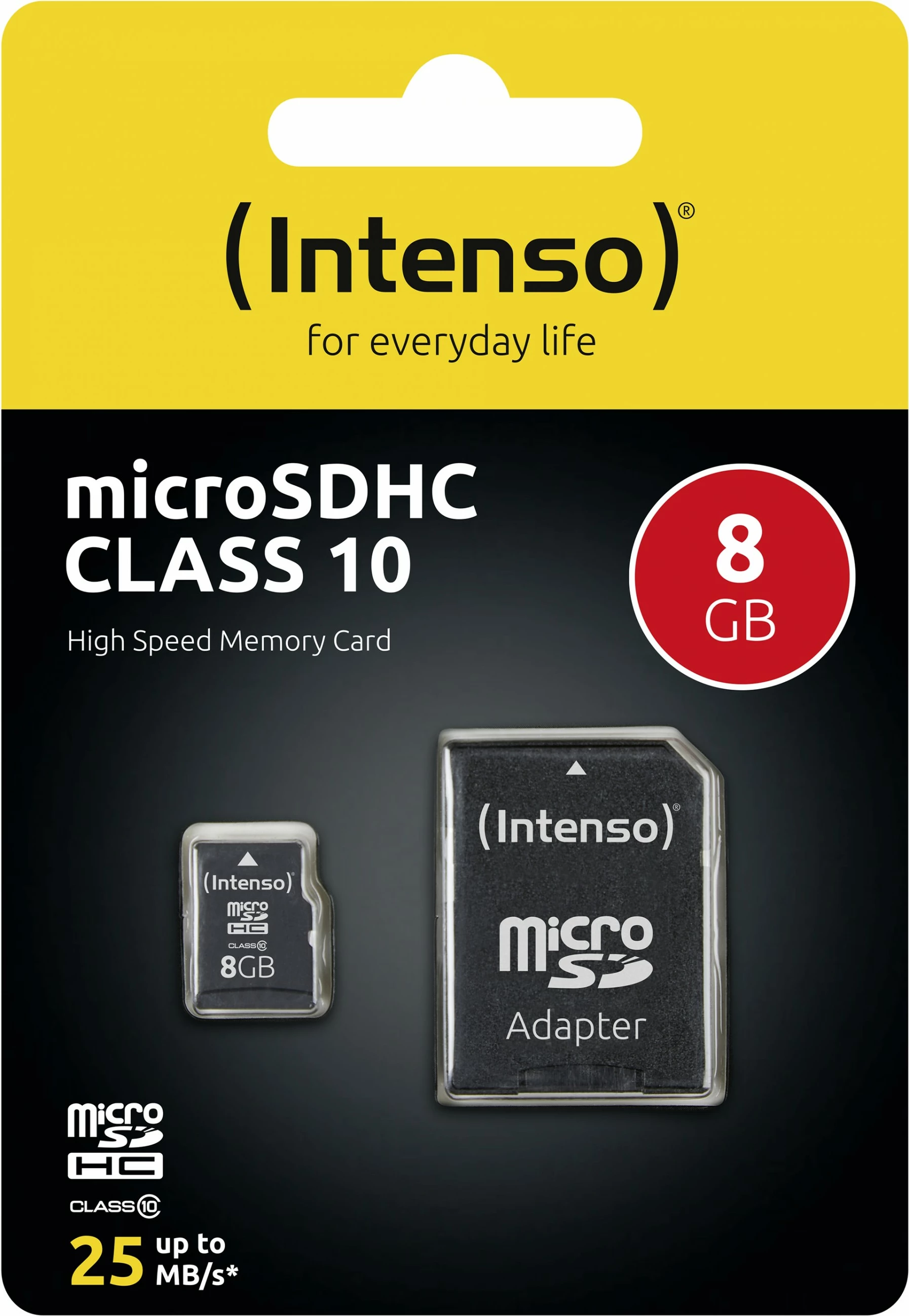 MicroSDHC kartica 8 GB, Class 10, črna — Intenso
