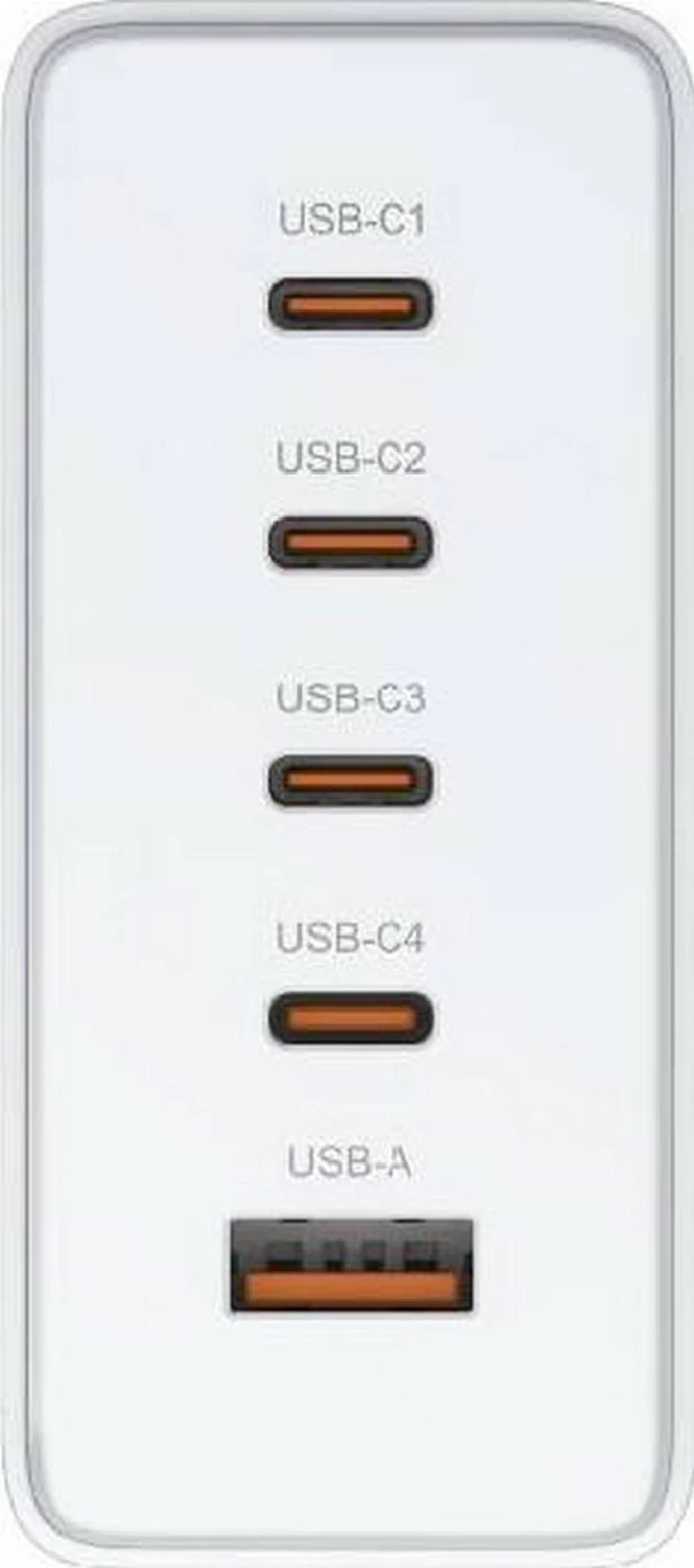 Omrežni polnilec D-link DCF-241, GaN, 240 W, 4x USB-C, 1x USB-A, bel