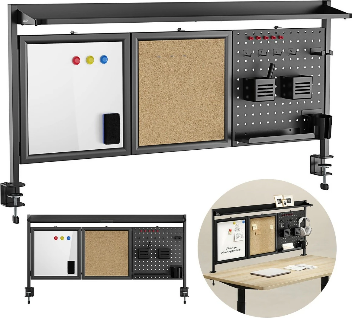 Delilec mize z organizatorjem Ergo Office ER-300B, jeklo, črn