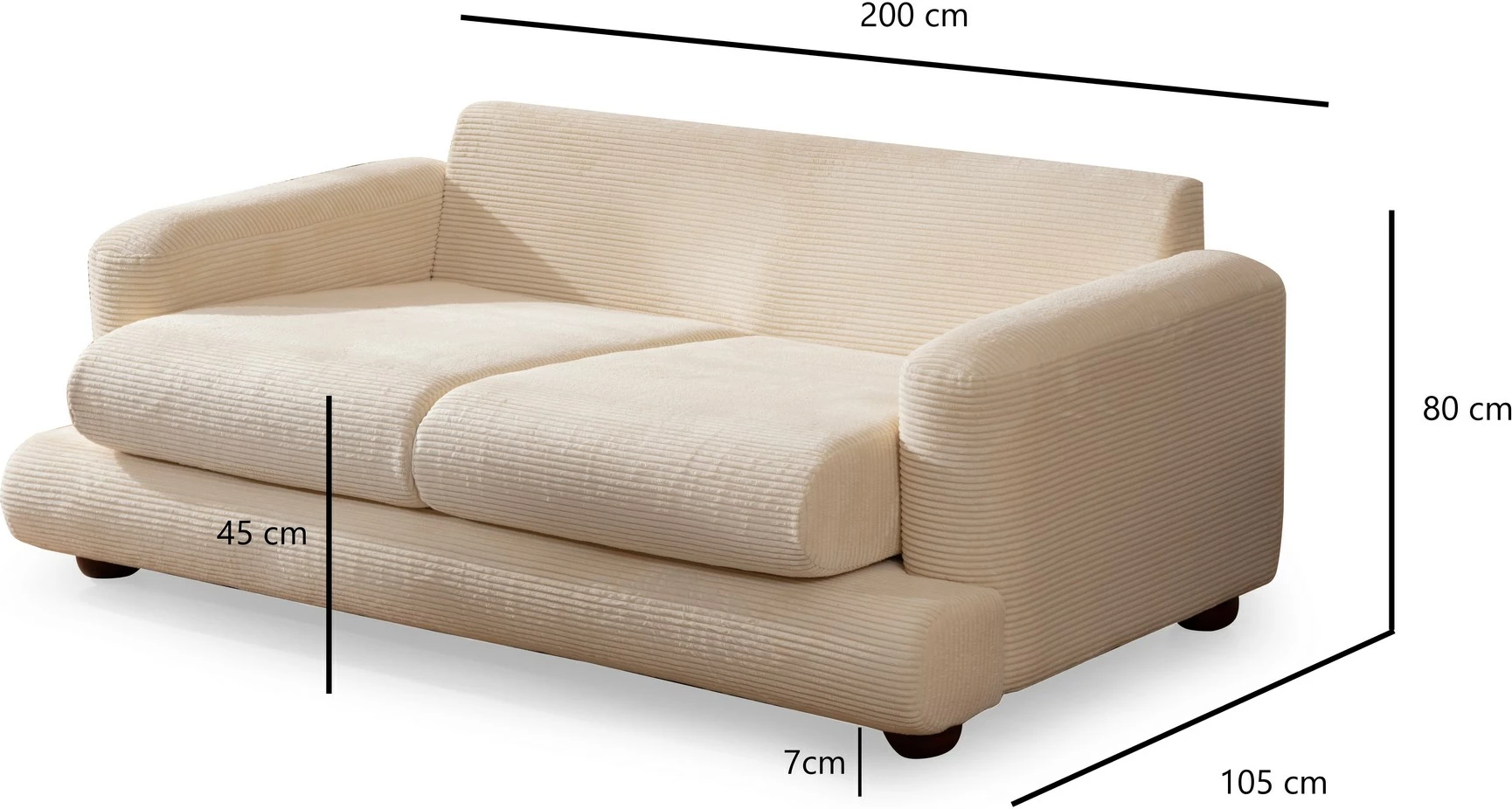 Dvosed 2-sedežen Atelier del Sofa River, bež