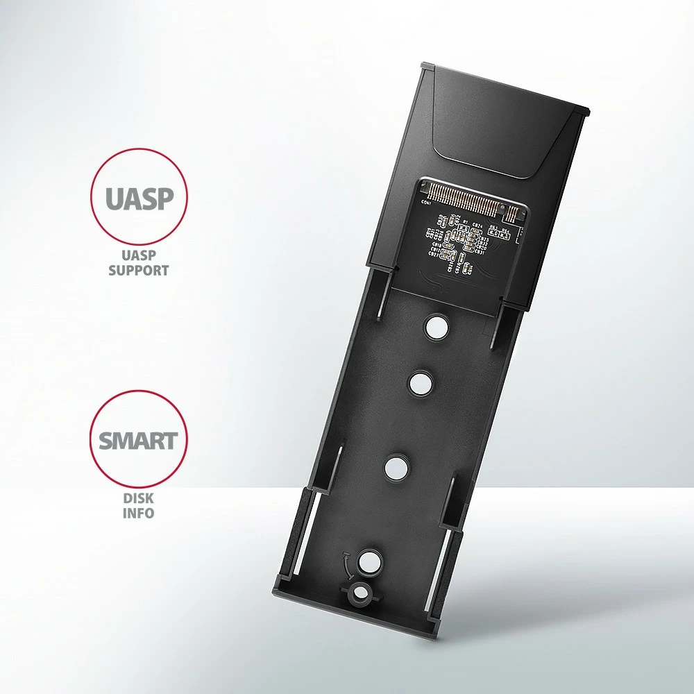 Zunanje računalniško ohišje za SSD M.2 NVMe in SATA, USB-C 3.2 Gen 2, črno - AXAGON EEM2-GTS2