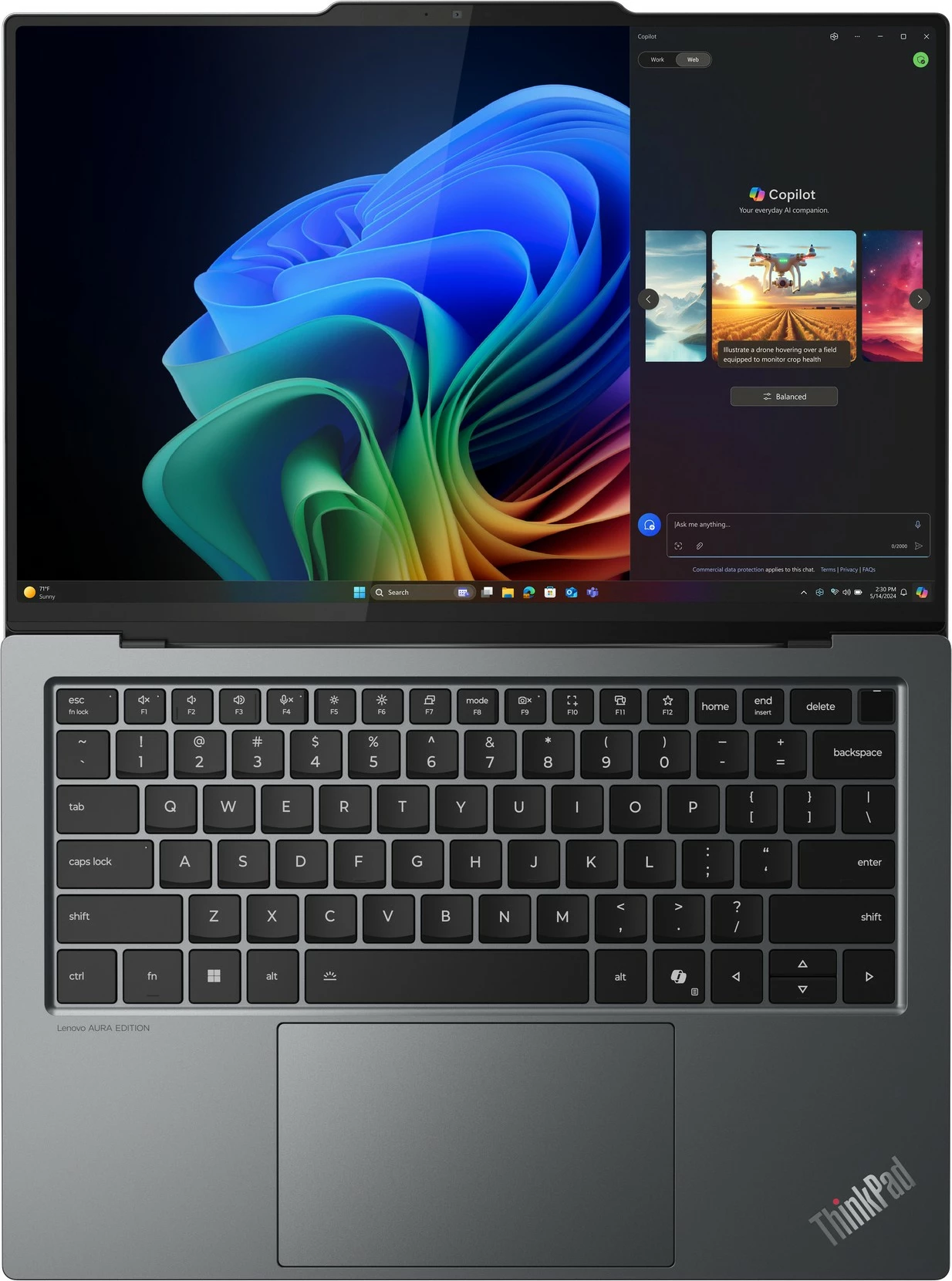 Prenosnik Lenovo ThinkPad X9-14 Gen 1 Copilot+ PC, Intel Core Ultra 5, 32 GB RAM, 512 GB SSD, 14 in, siv