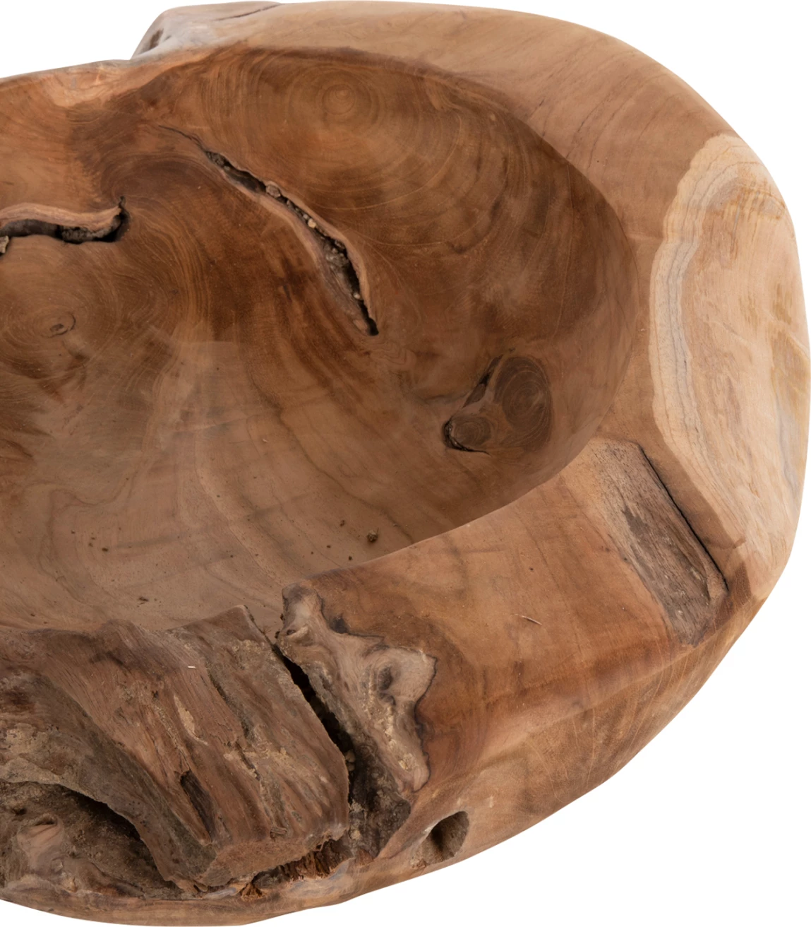 Dekorativna skleda za mizo YOKI FH9629 iz tikovine Φ50x16Hcm