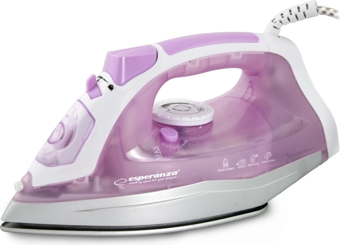 Parni likalnik Tulle Ceramic, Esperanza EHI004, 2400 W, rožnat