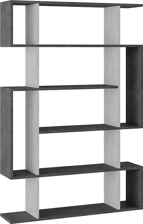 Stojalo za knjige, MITO, antik sivo-belo, 108,5 x 25,5 x 161 cm