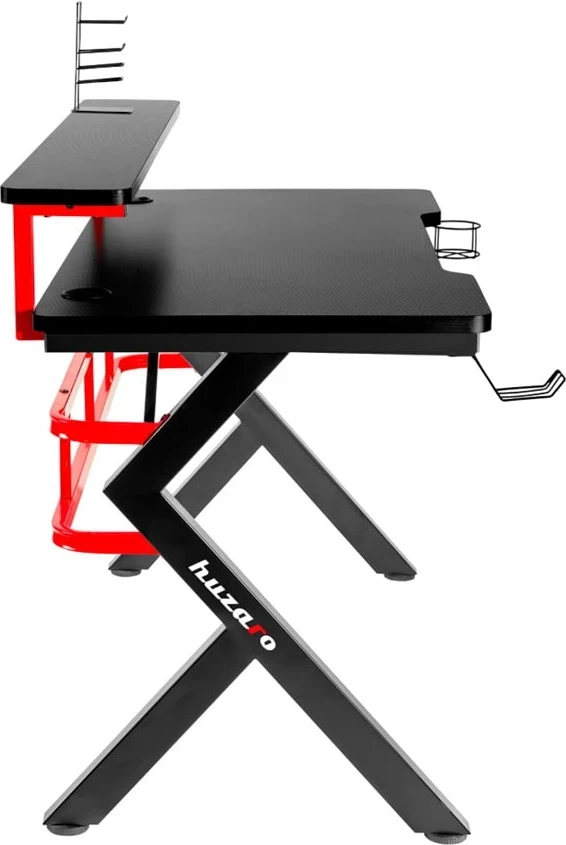 Gaming miza z ogljikovimi Huzaro Hero 5.0, črno/rdeča