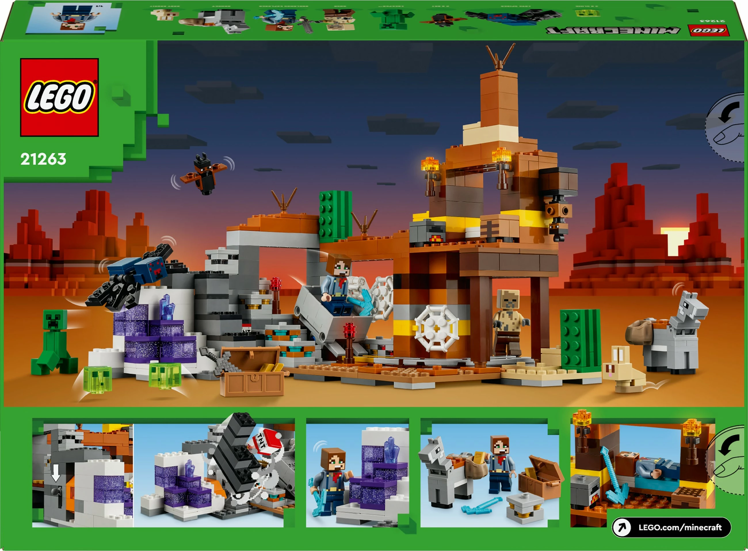 Gradbeni set LEGO Minecraft 21263 The Badlands Mineshaft, večbarven